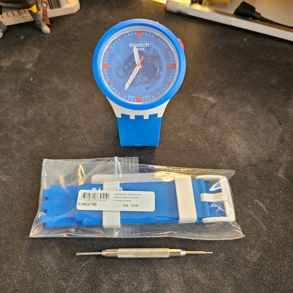 NASA "Jumpsuit" Swatch BIG BOLD + EXTRA OEM Jumpsuit strap(!) EUC - Picture 14 of 16